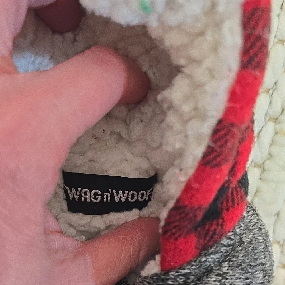 Plaid Red and Gray Dog Sweater
